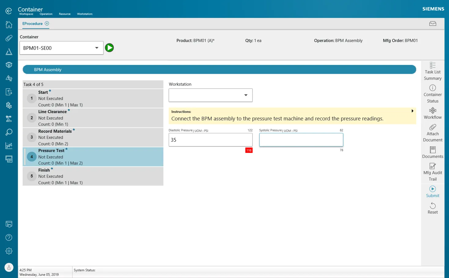 Siemens Opcenter Execution Medical Device and Diagnostics (formerly Camstar Medical Device Suite)