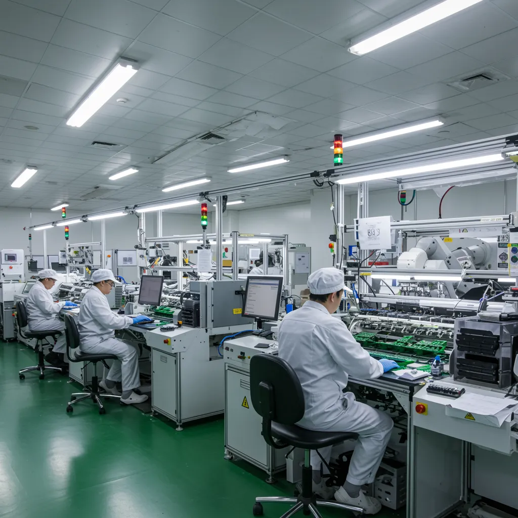 People working on an assembly line