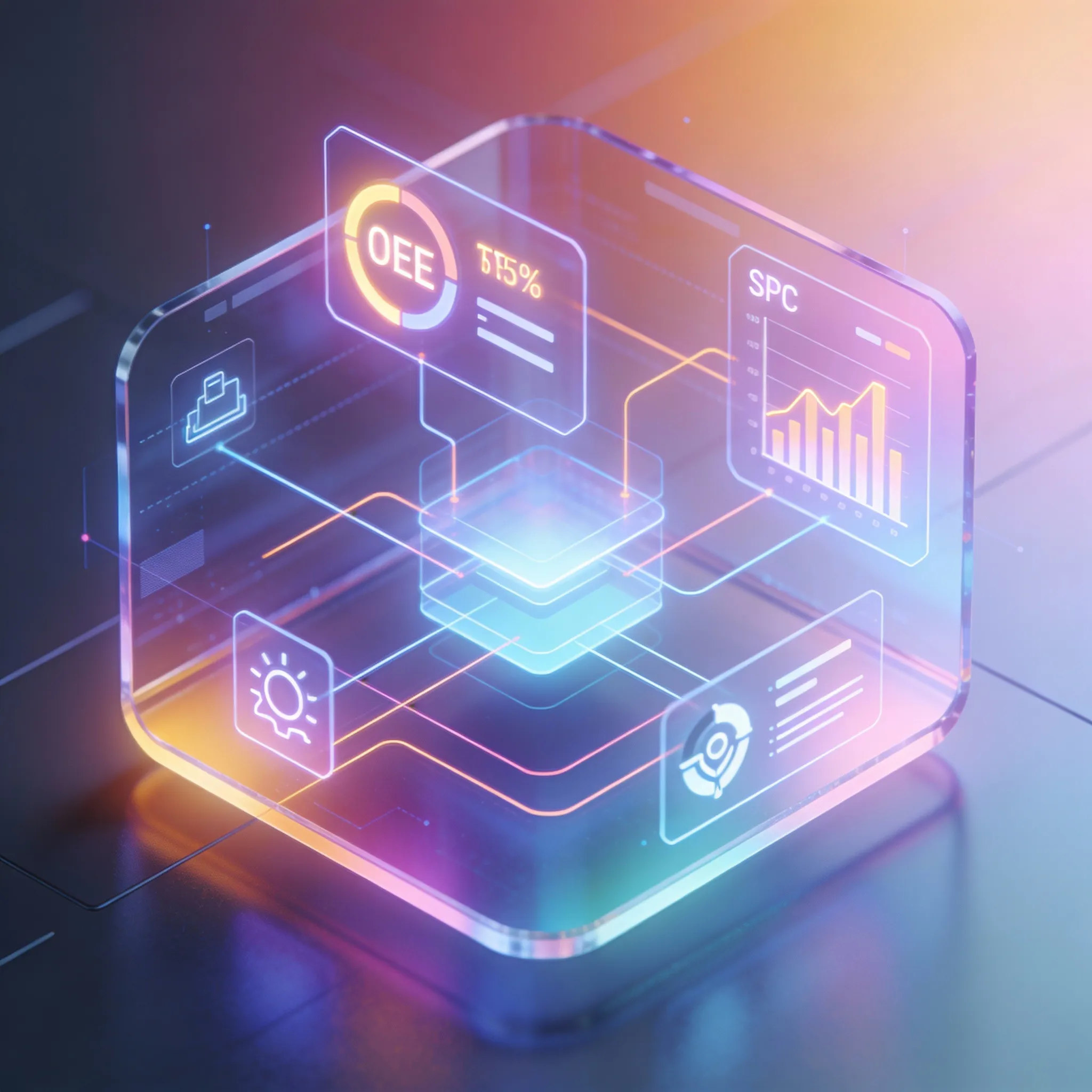 Digital box with technical elements inside