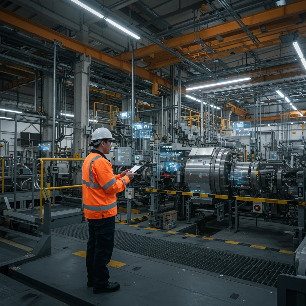 Person looking at large discrete parts