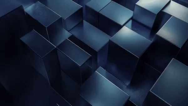 Abstract blue 3D cubes
