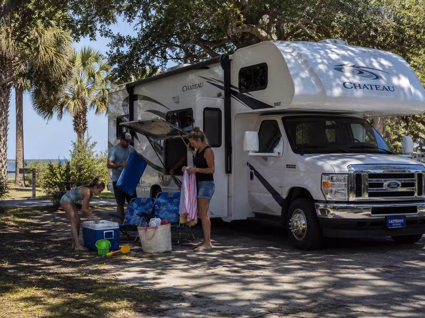 Class C motorhome at a Tampa Gulf Coast campground
