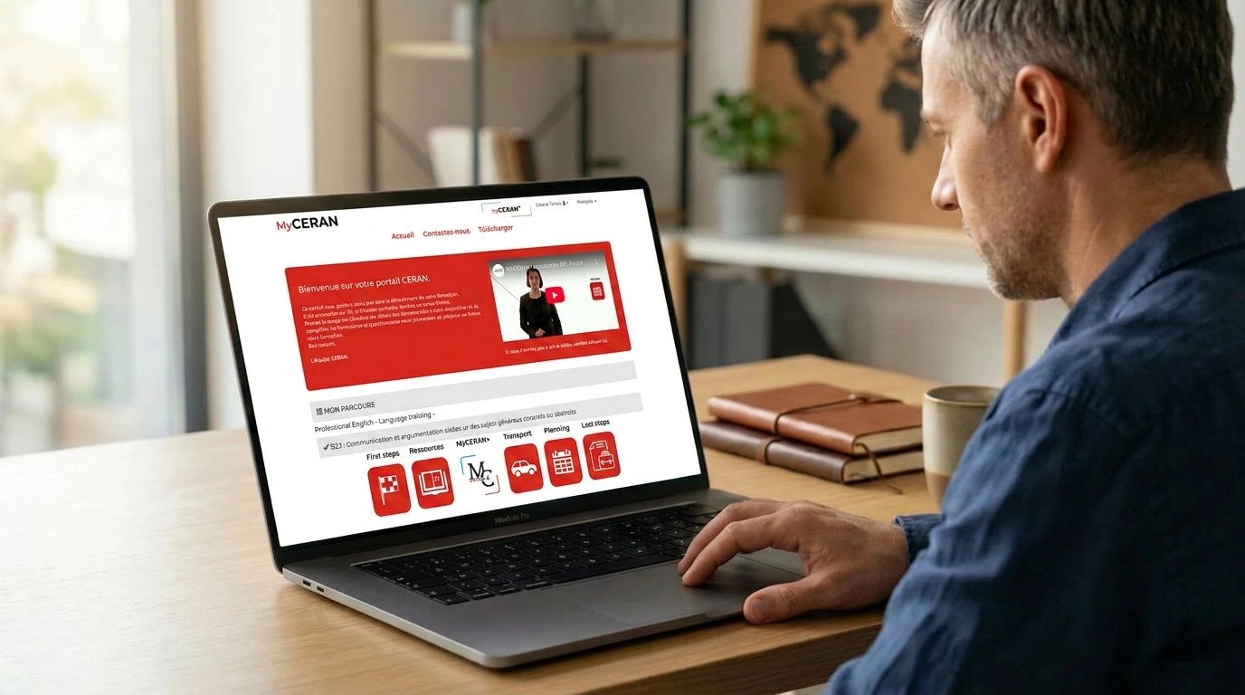 Capture d'écran de la plateforme MYCERAN