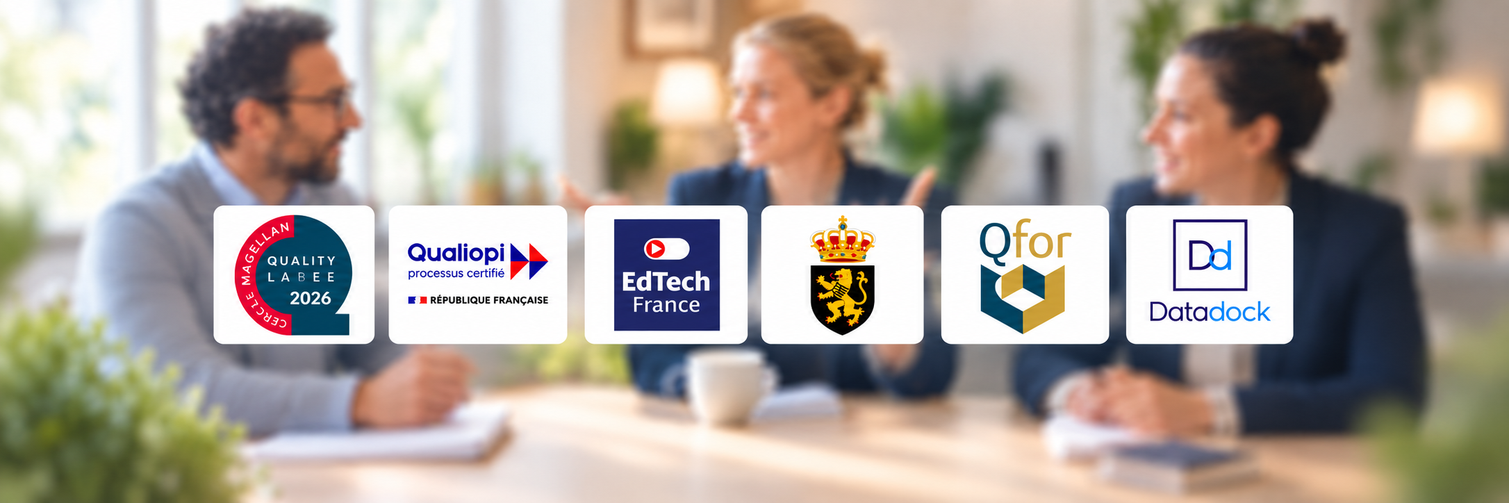 Labels et reconnaissances qualité CERAN : Magellan Quality Label 2026, Qualiopi, EdTech France, Fournisseur Breveté de la Cour de Belgique et Qfor