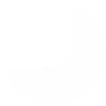 White crescent moon icon on transparent background.
