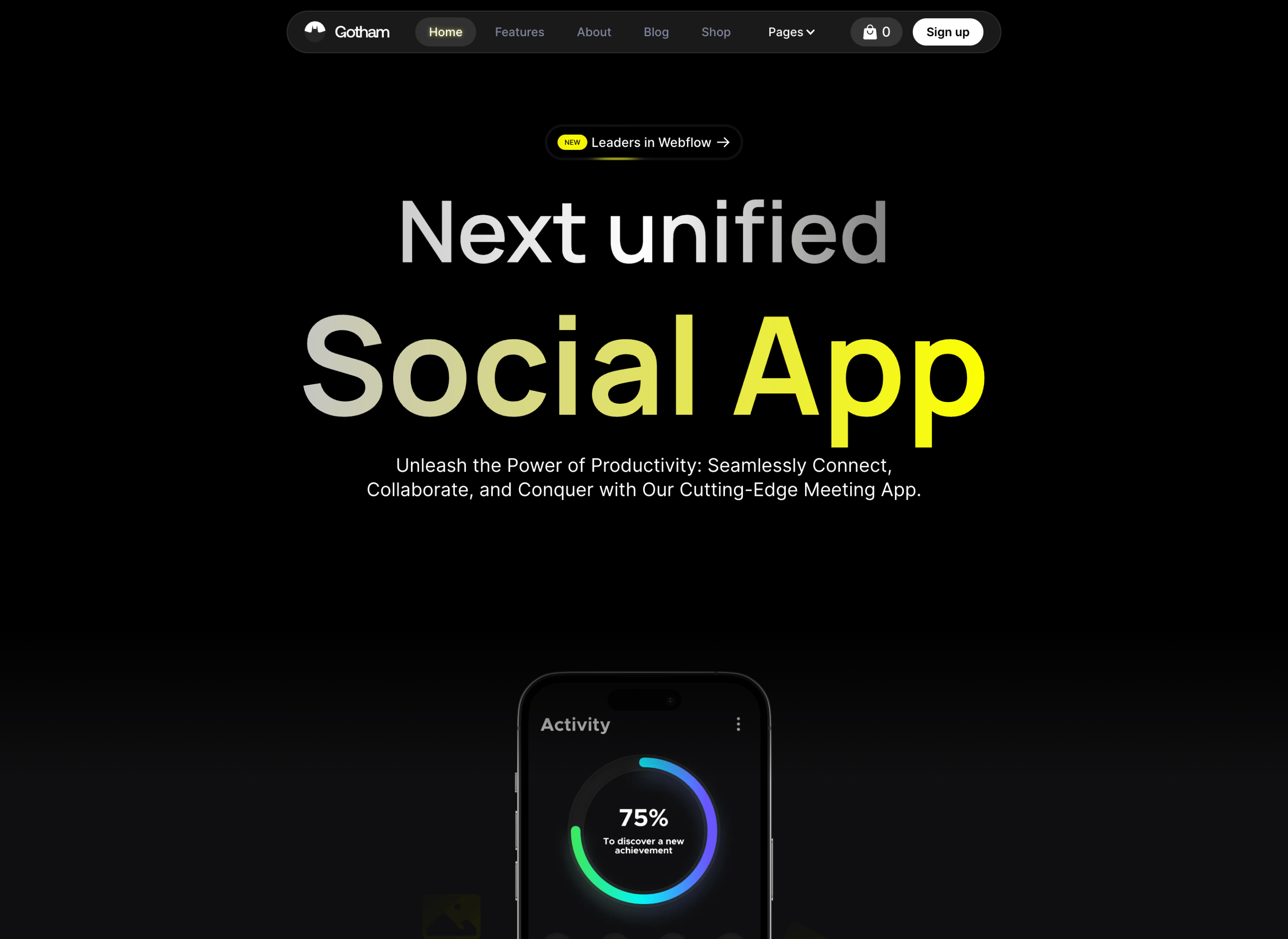 App Webflow Template - Gotham - Created by Wedoflow.com and Azwedo.com