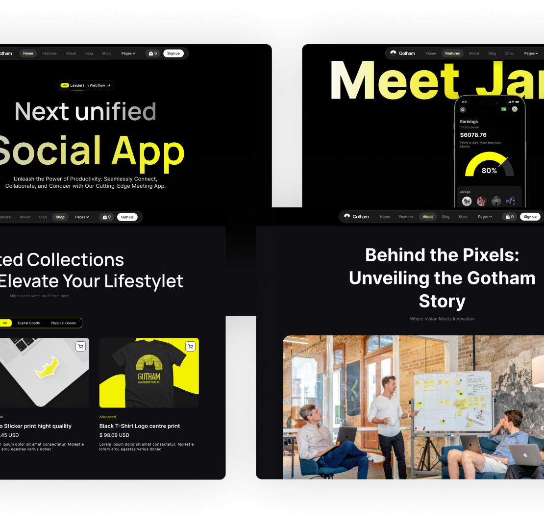 App Webflow Template - Gotham - Created by Wedoflow.com and Azwedo.com