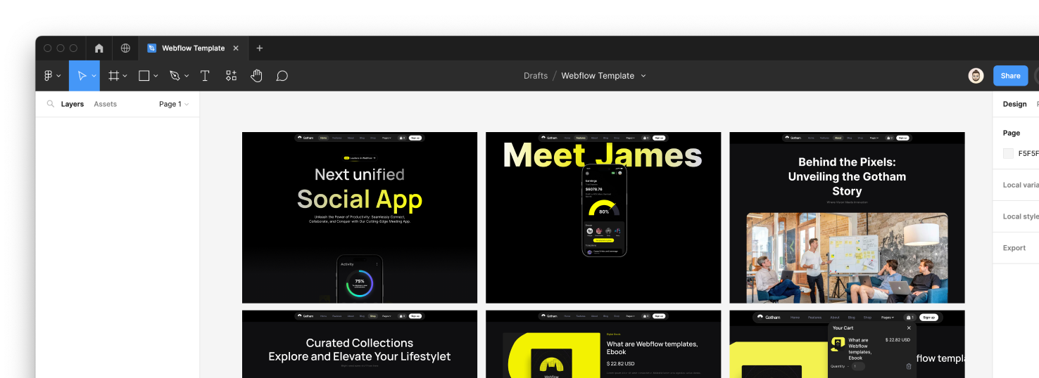 App Webflow Template - Gotham - Created by Wedoflow.com and Azwedo.com