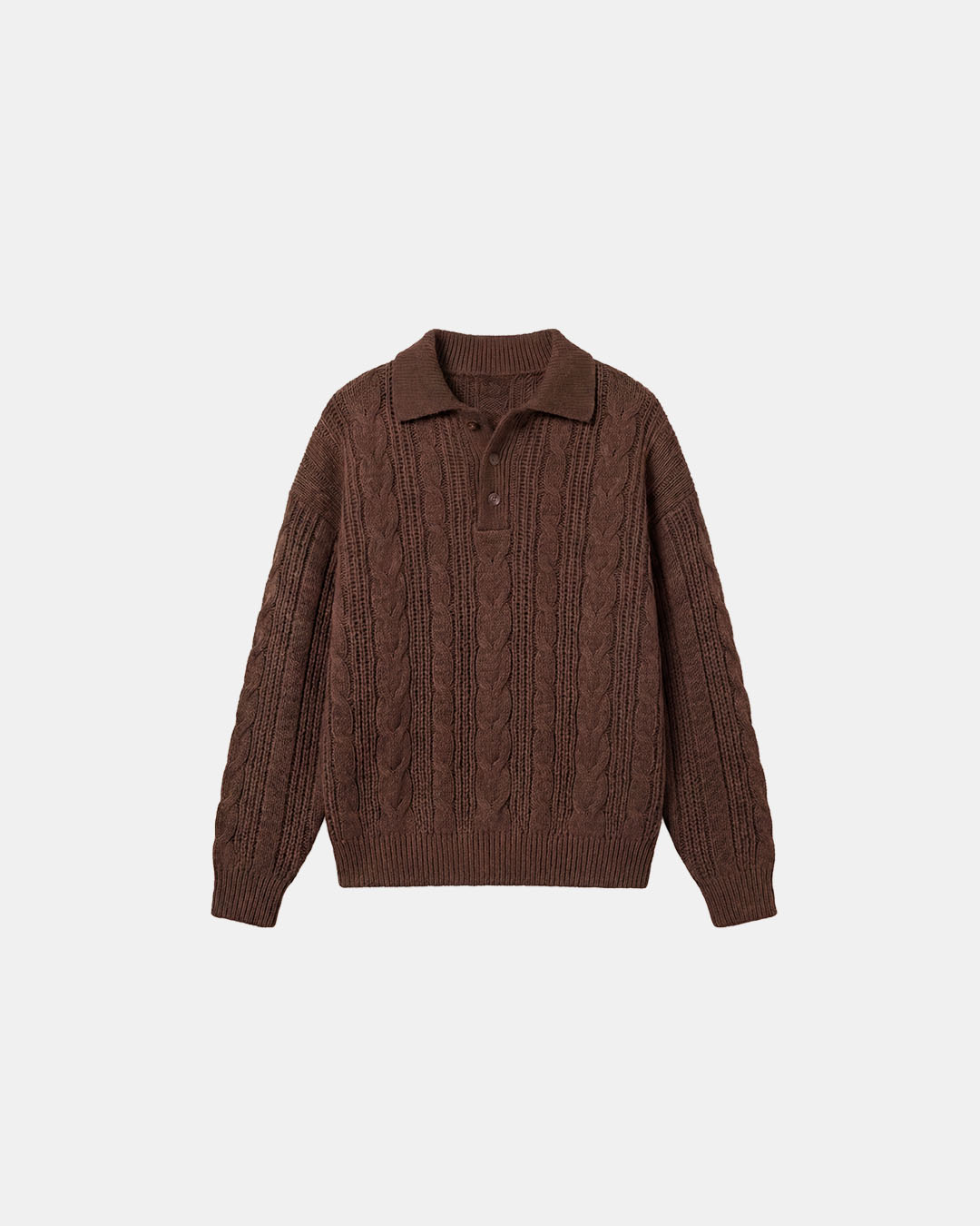 Cable Knit Polo Sweater