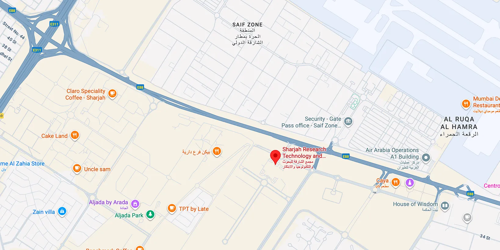 Mapa oblasti Saif Zone