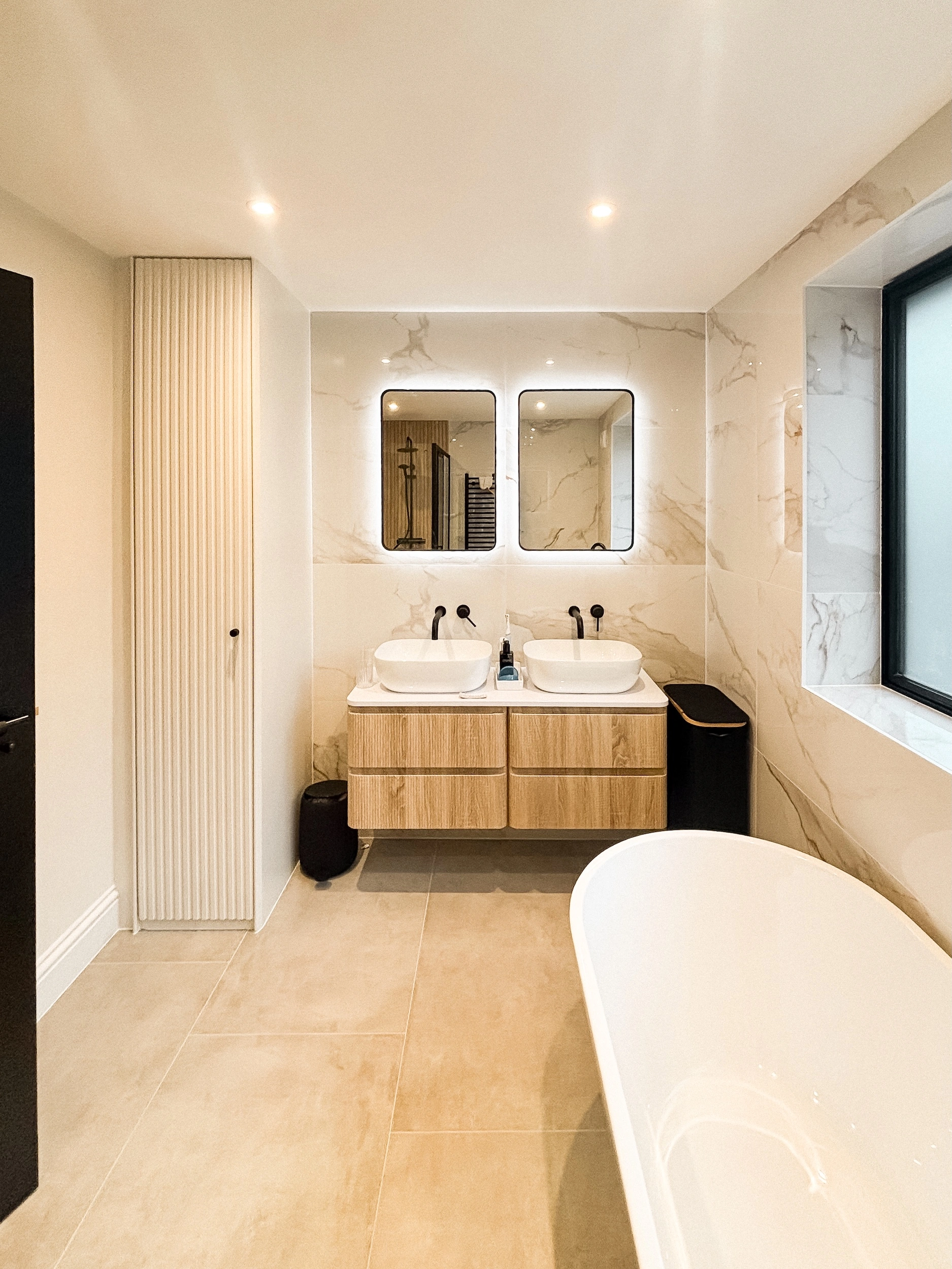 New Bathroom with His & Hers Mirrors & Sinks