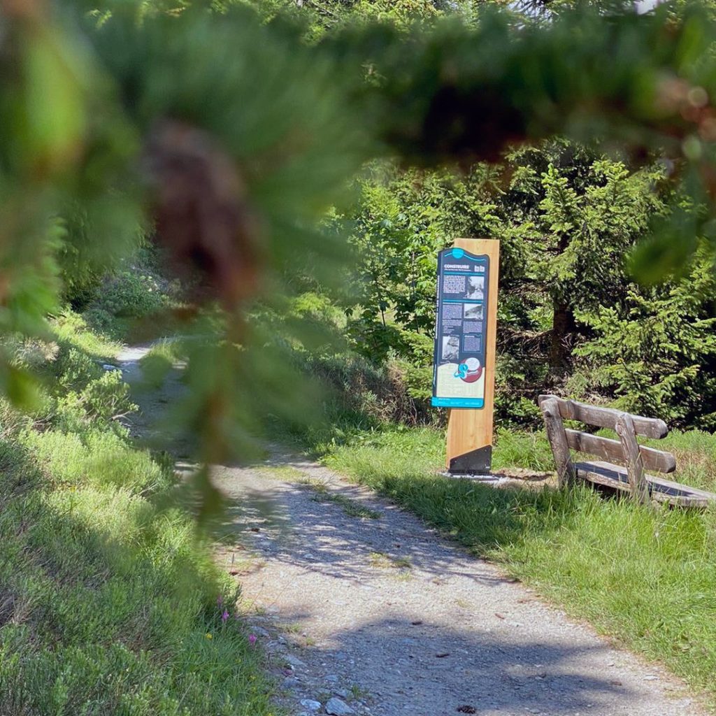 Un panneau explicatif sur le chemin des Bisses de Sion