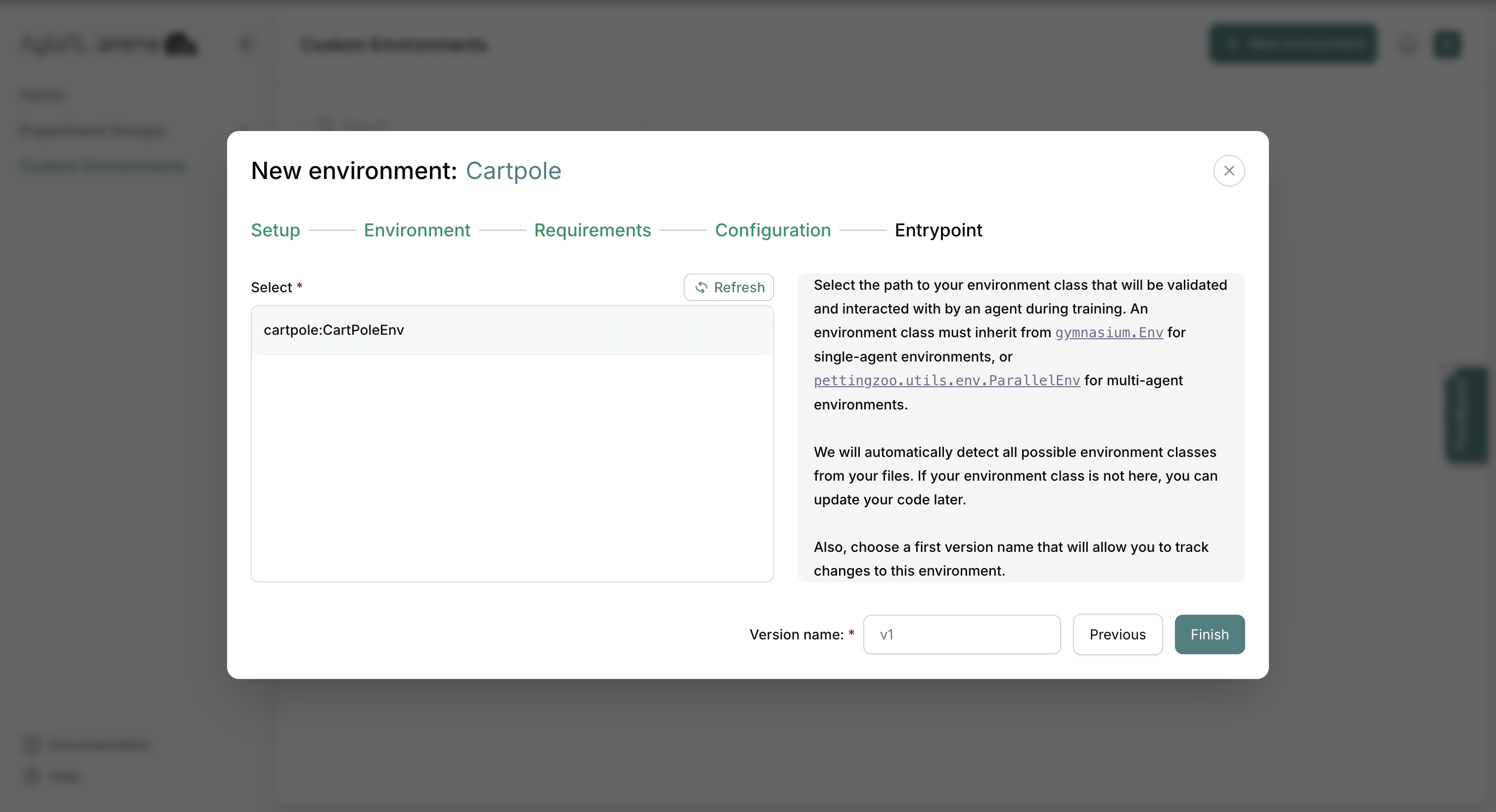 New custom environment entrypoint 