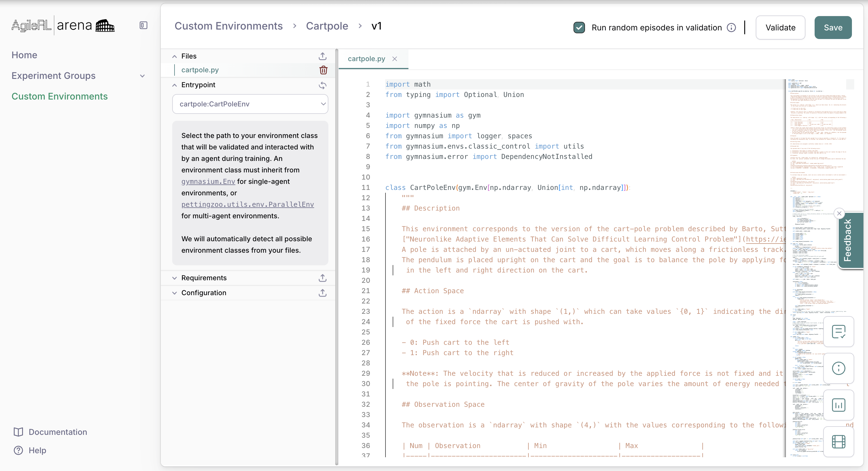 New custom environment entrypoint selection