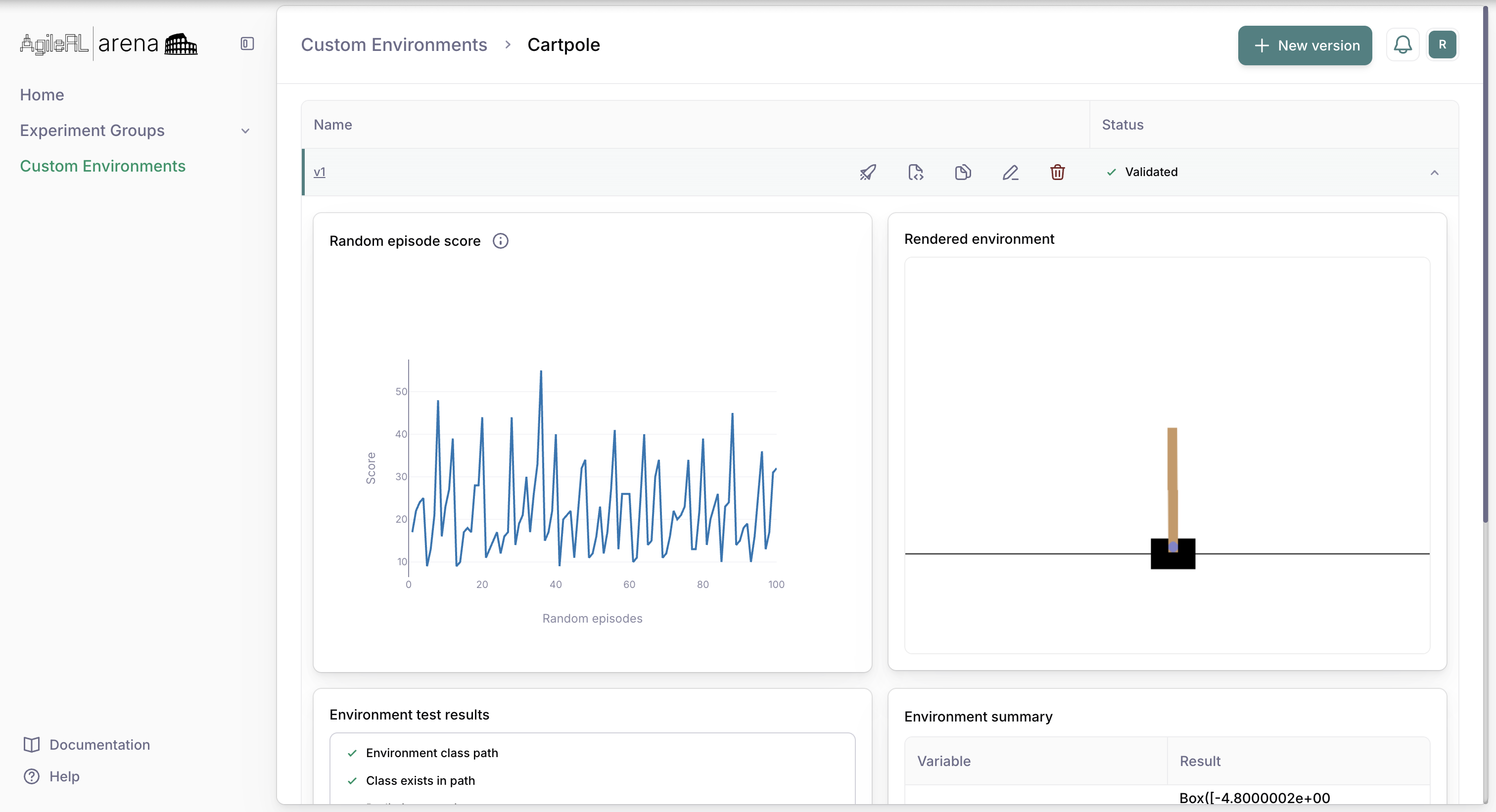 Validated custom environment overview