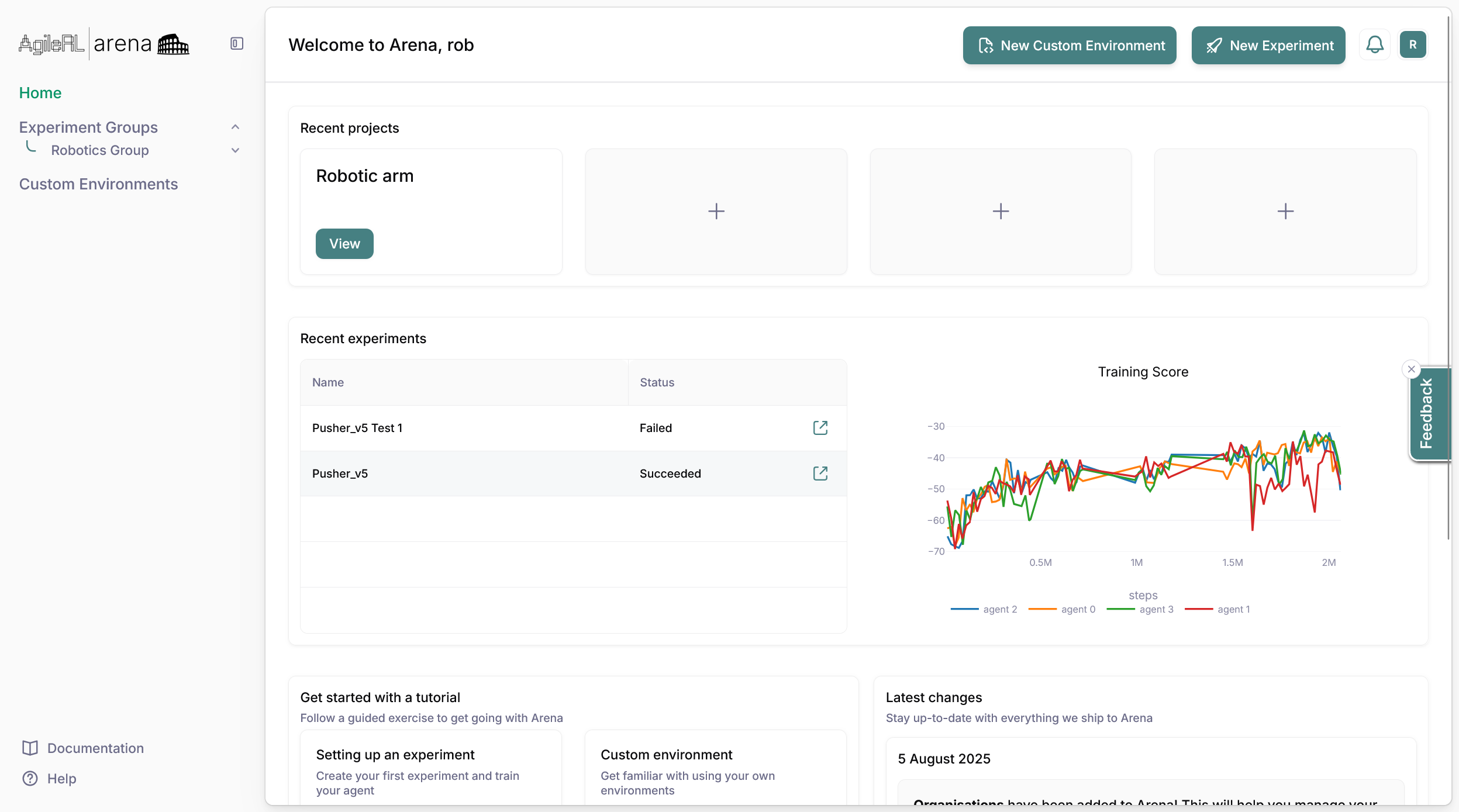 Arena billing and members page