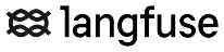 Langfuse logo with an abstract intertwined design to the left of the word 'langfuse'.