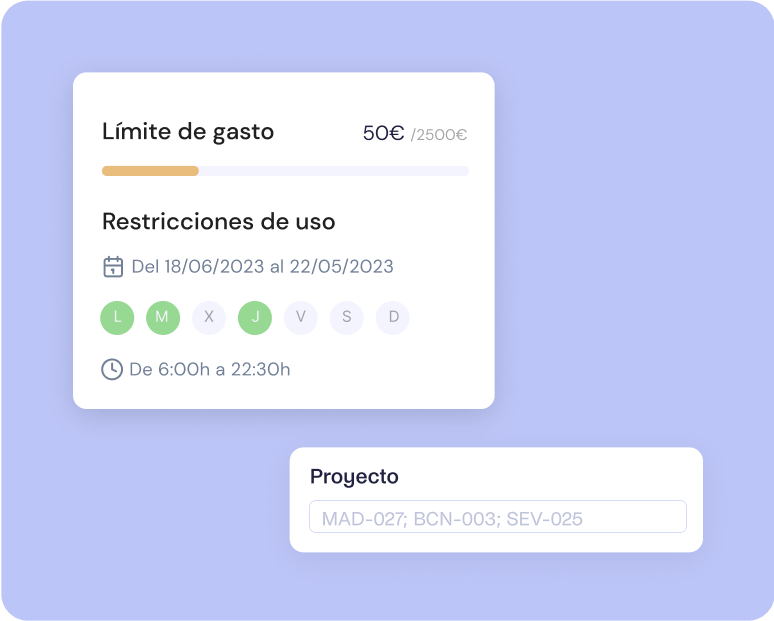 Detalle de las Opciones del Gestor de Hojas de Gasto Okticket