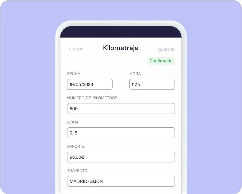 app cálculo automático importe kilometraje