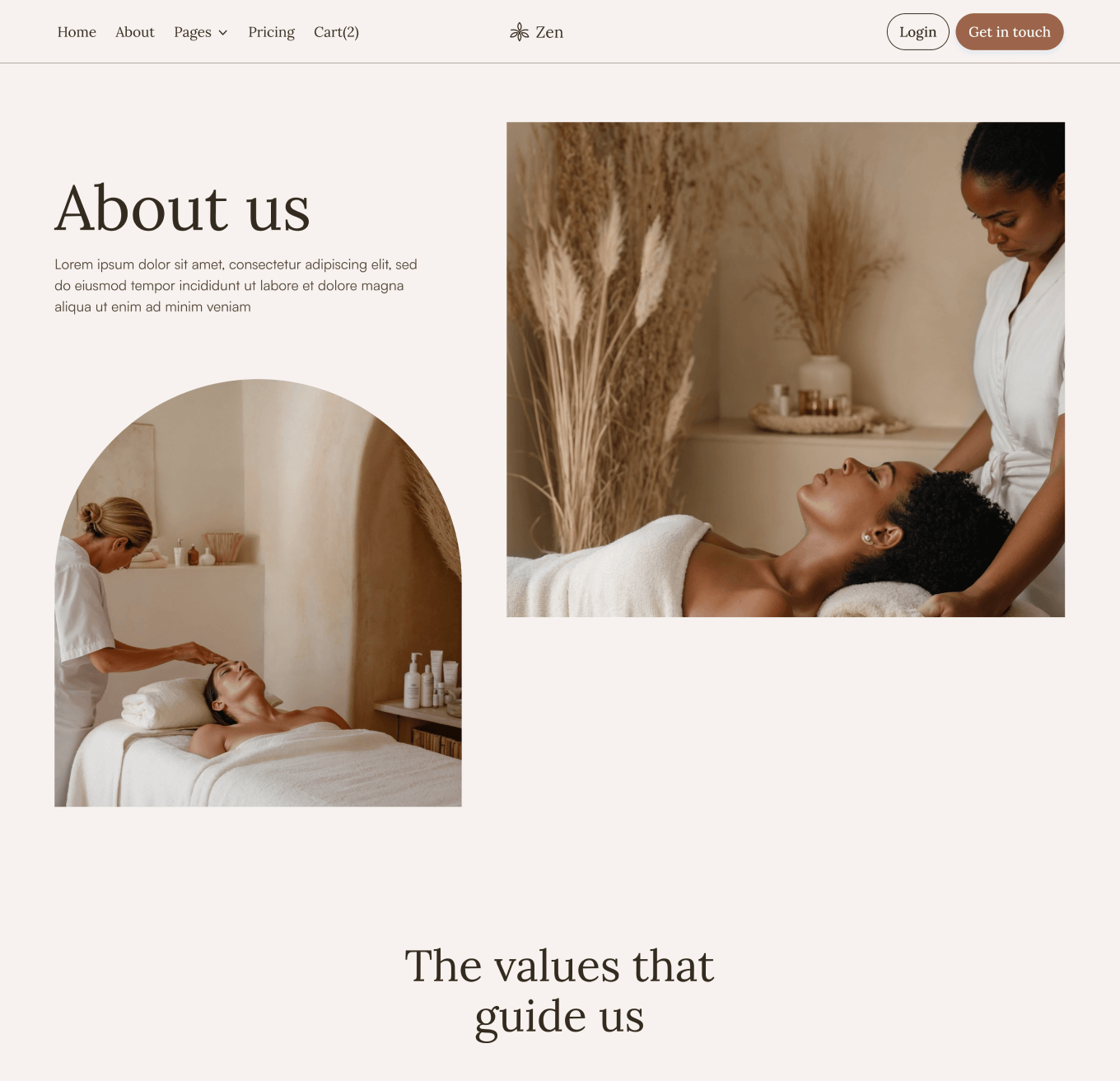 Zen - About Page - Zen Spa Massage Webflow Template