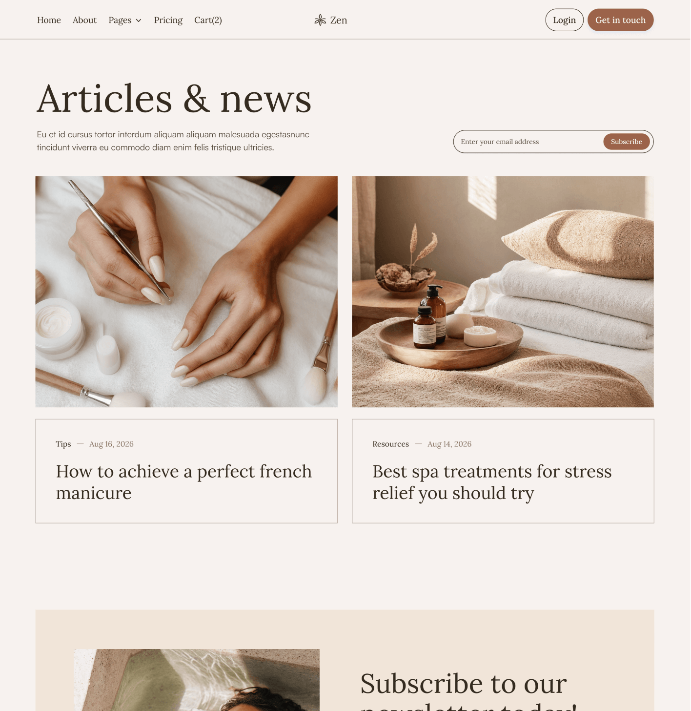 Zen - Blog V2 Page - Zen Spa Massage Webflow Template