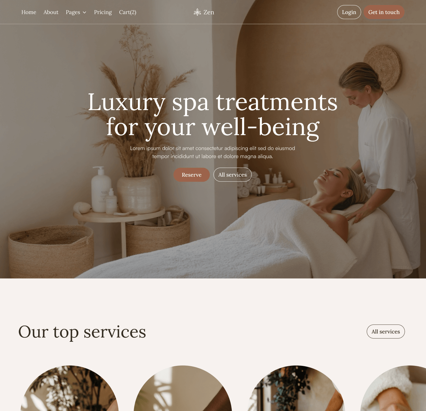 Zen - Home V3 Page - Zen Spa Massage Webflow Template