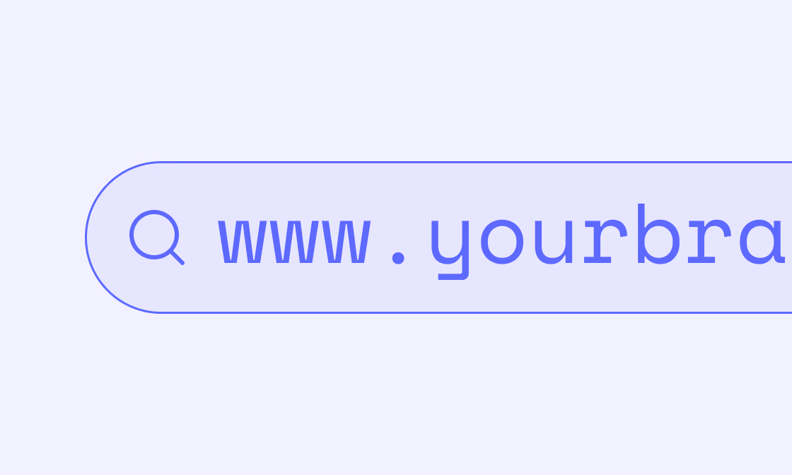 Stylized search bar displaying URL text 'www.yourbrand.com'.