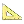 Yellow triangular ruler placed on a white surface with measurement marks visible.