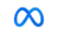 Meta company logo with two blue intertwined arches forming an infinity symbol.