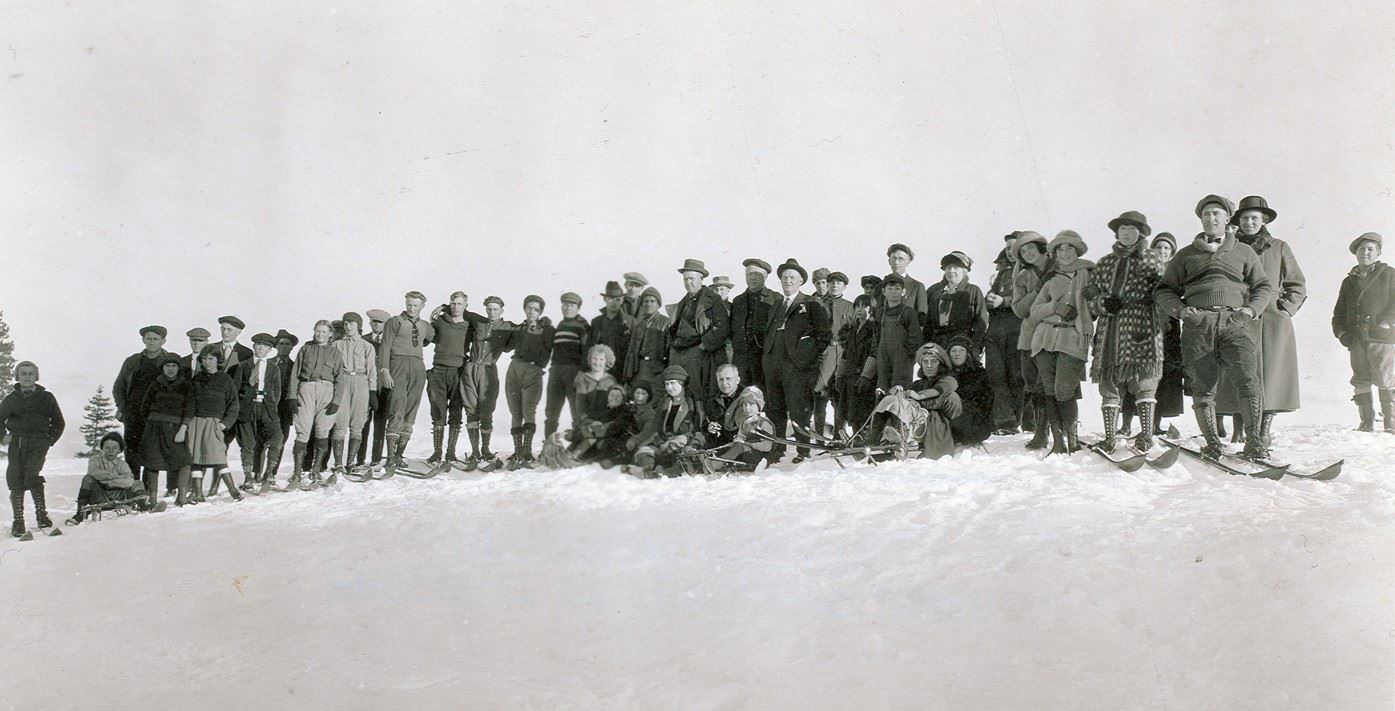 Winter Carnival Group Photo On Ski Hill