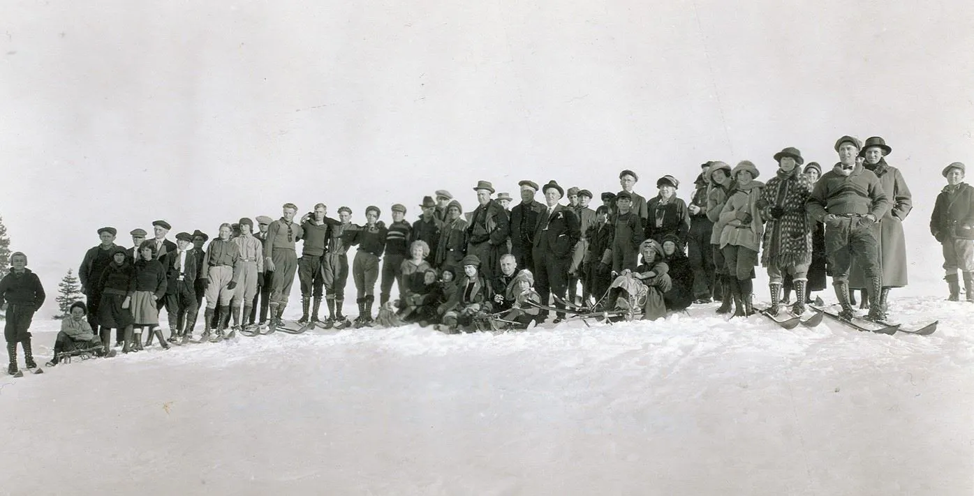 Winter Carnival Group Photo On Ski Hill