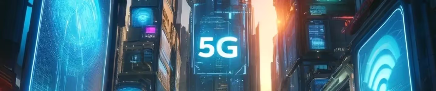 Anúncio destacando a chegada da internet 5G na cidade.