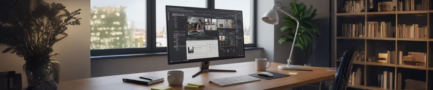 Monitor de computador com programas de produtividade como planilhas e editores de texto abertos.