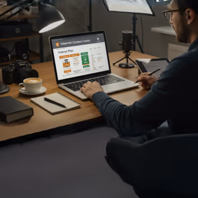 Comparação de planos de internet para criadores de conteúdo