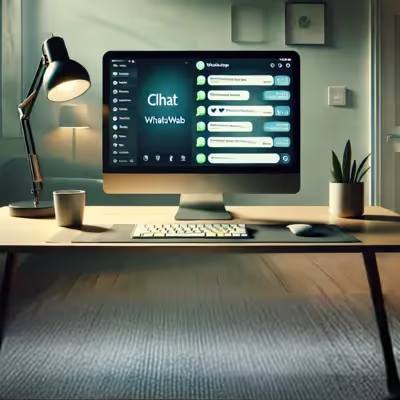 WhatsApp Web em modo escuro sendo usado em um PC.