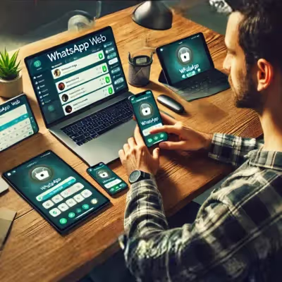 Usuário acessando o WhatsApp Web em vários aparelhos.