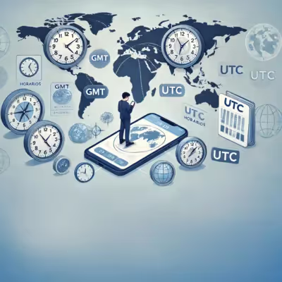 Comparação entre os fusos horários GMT e UTC.