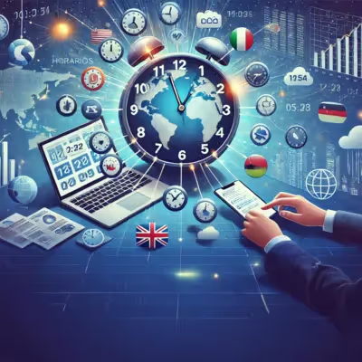 Tela com horários ajustados para chamadas internacionais.