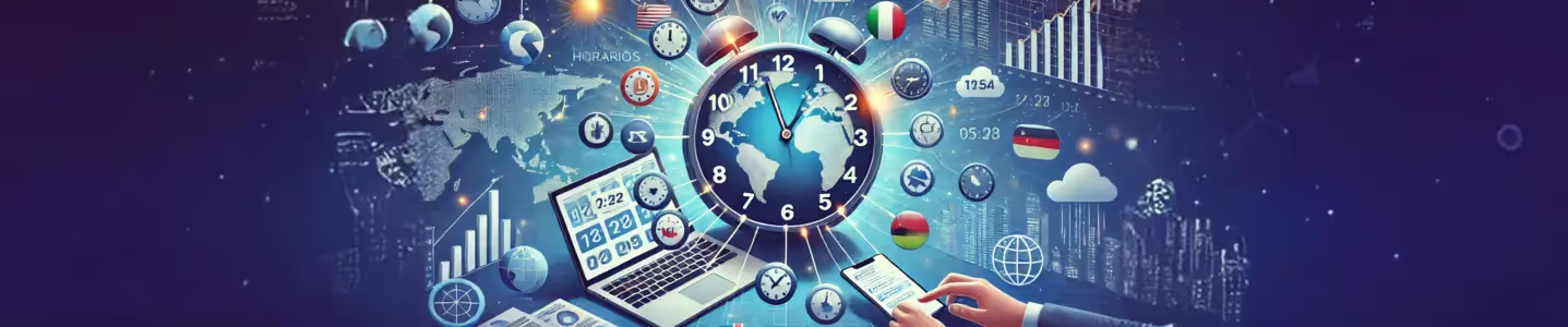 Aplicativo exibindo fusos horários globais para agendamento.