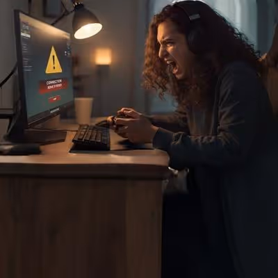 Mulher irritada com queda de internet durante live