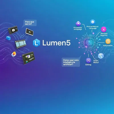 Interface do Lumen5 com recursos de edição e IA