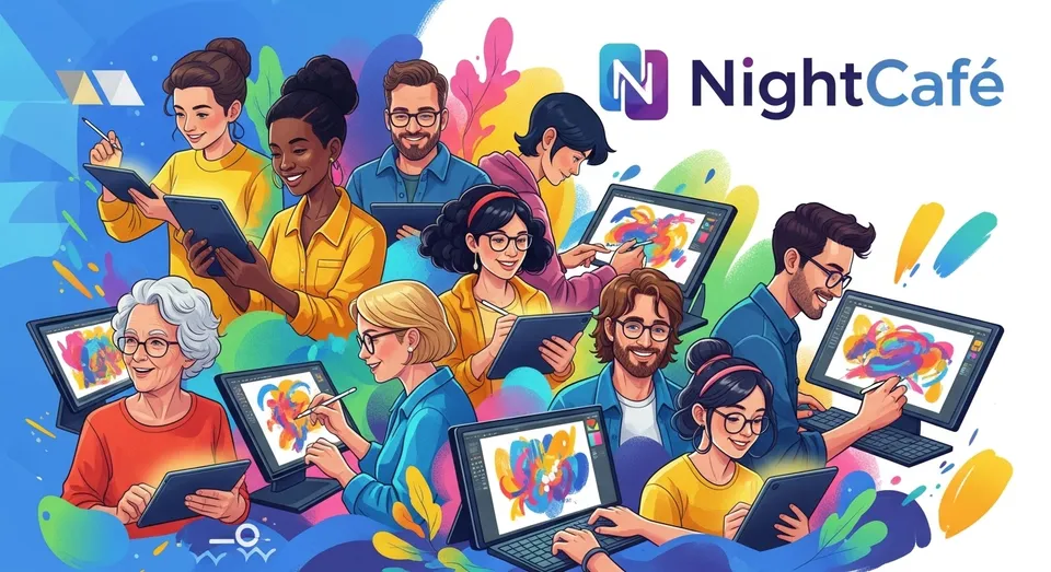 Grupo diverso cria arte digital colaborativa no NightCafe