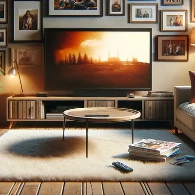 Conteúdo do Paramount+ sendo transmitido na televisão da sala.