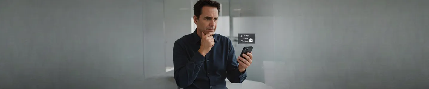 Homem analisa autenticação em dois fatores no celular