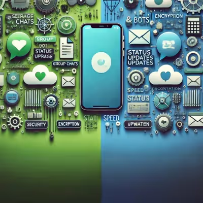 Diferenças e vantagens entre Telegram e WhatsApp.