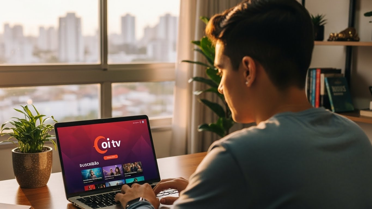 homem em garulhos mexendo no computador no OITV