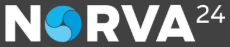 Logo for NORVA24 with stylized letter O resembling a blue circular pattern.