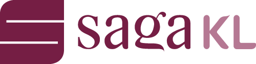 Logo for saga KL with stylized S icon on the left and text 'sagaKL' on the right.