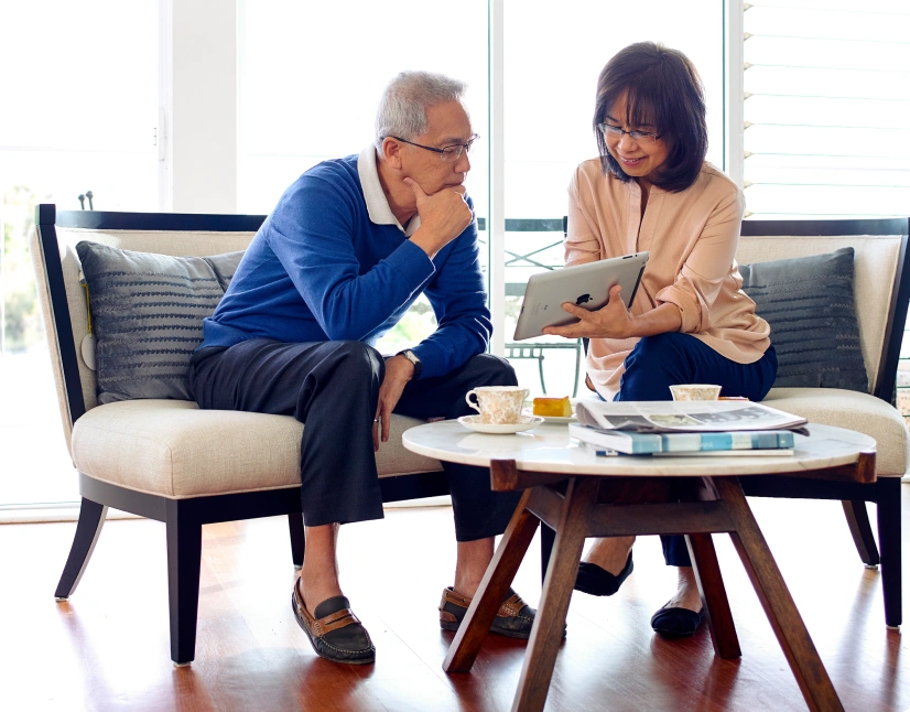 Woman and a man talking