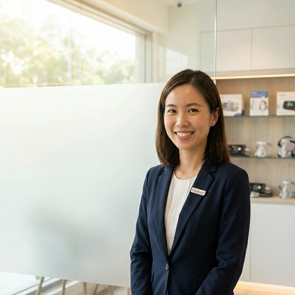 Woman in showroom smiling
